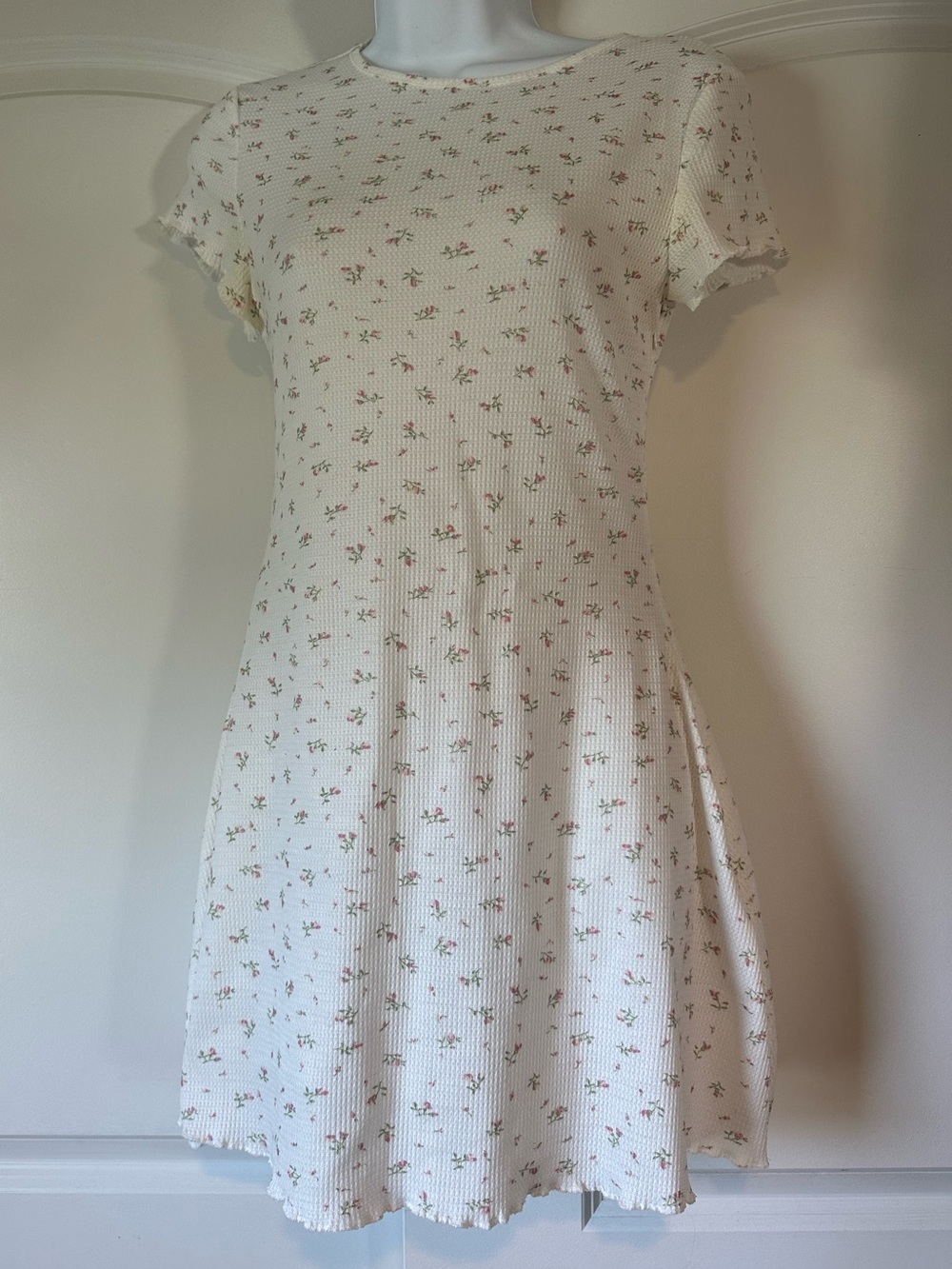 Princess Polly Cream Mini Dress with Pink Floral Print